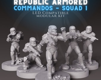 Republic Armored Commandos Squad A (5) - DARK FIRE | Legion compatible - 3D printed