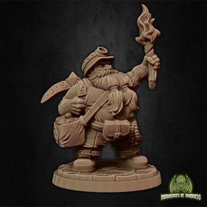 Baldur The Adventurer - Miner - Kickstarter &quot;Hold my Dwarf&quot; | D&D | Pathfinder |  | AoS | Fantasy | Dwarves | 3D printed