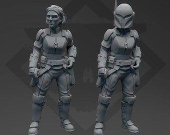 Mando Femmine - Mandalorian - Compatibile con SKULLFORGE / Legion - Stampata in 3D
