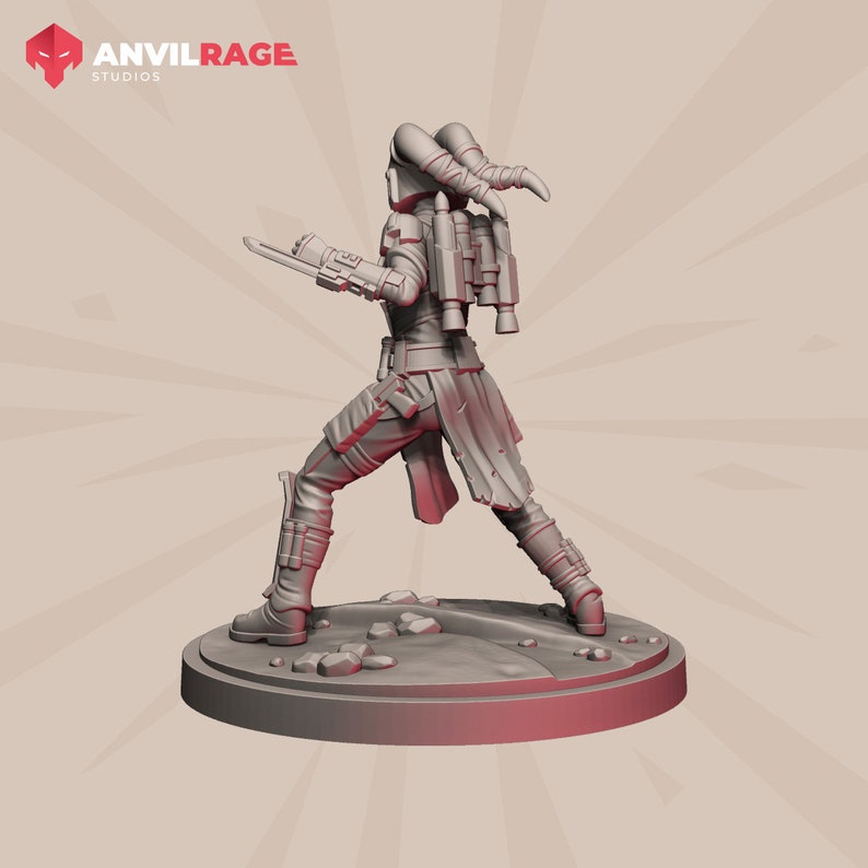 Mercenary alien Girl Anvilrage Studios Shatterpoint compatible 3D printed image 3