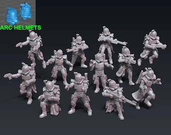 Soldados ARC (12 modelos modulares) - Compatible con Anvilrage Studios / Legion - Impreso en 3D
