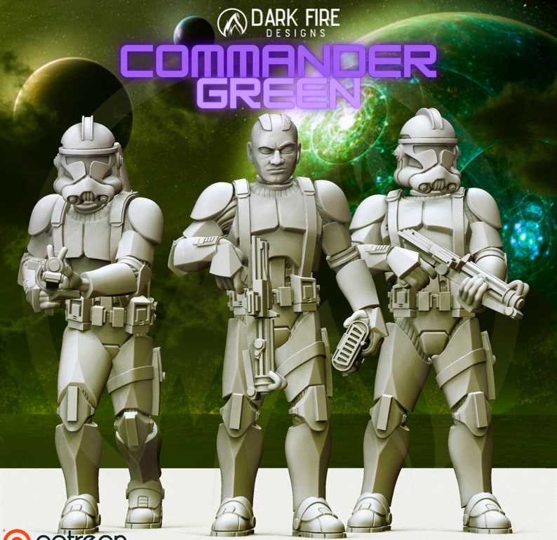 Commander Green (4 versions) - DARK FIRE | Legion compatible - 3D printed image 1