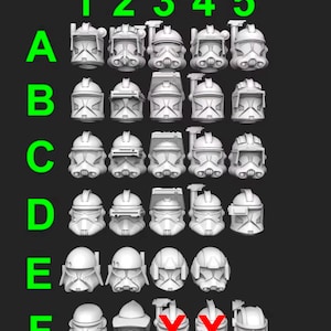 Republic Trooper Helmet Pack - Helmets - DARK FIRE | Legion compatible - 3D printed