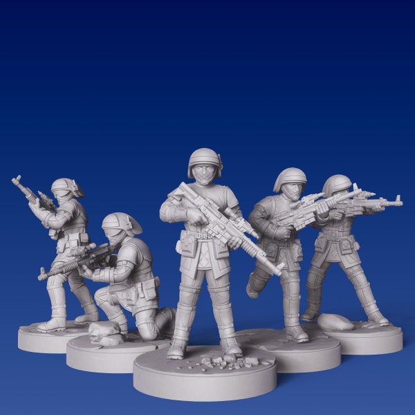 Insurgent Militia (5) - DARK FIRE | Legion compatible - 3D printed