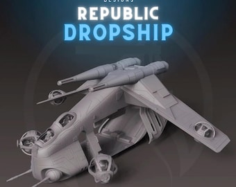 LAAT Gunship 100% hars - DONKER VUUR | Compatibel met Legion: 3D-geprint