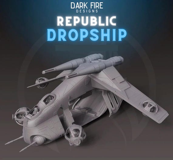 LAAT Gunship 100% Resin - DARK FIRE | Legion Compatible - 3D