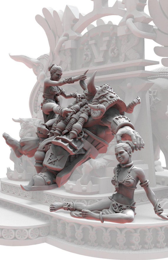 Chaos Dwarf King Assur and Slaves - Maghmorin | D&D | Pathfinder