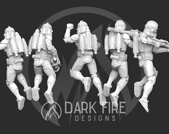 Jetpacks (JT-12) x5 - DARK FIRE | Legion compatible - 3D printed