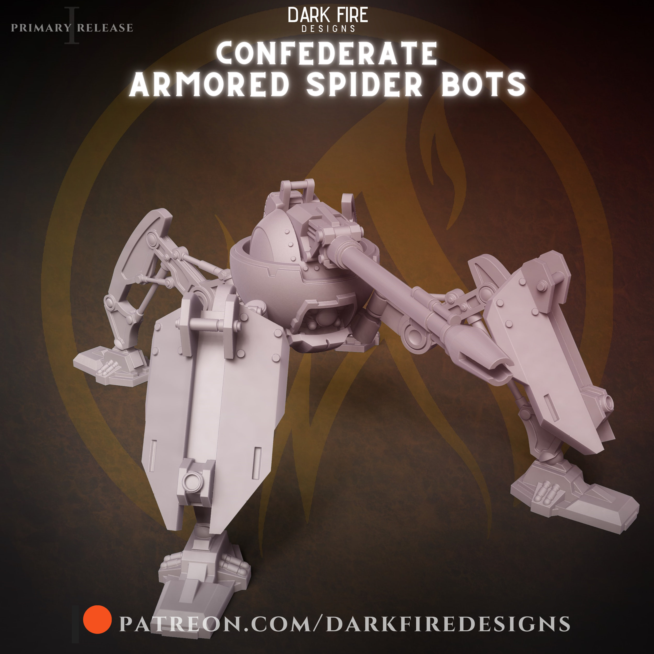 Armored Spider Bot - DARK FIRE | Legion Compatible - 3D Printed - Etsy