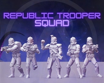 Republic Trooper Squad (5) - DARK FIRE | Legion compatible - 3D printed