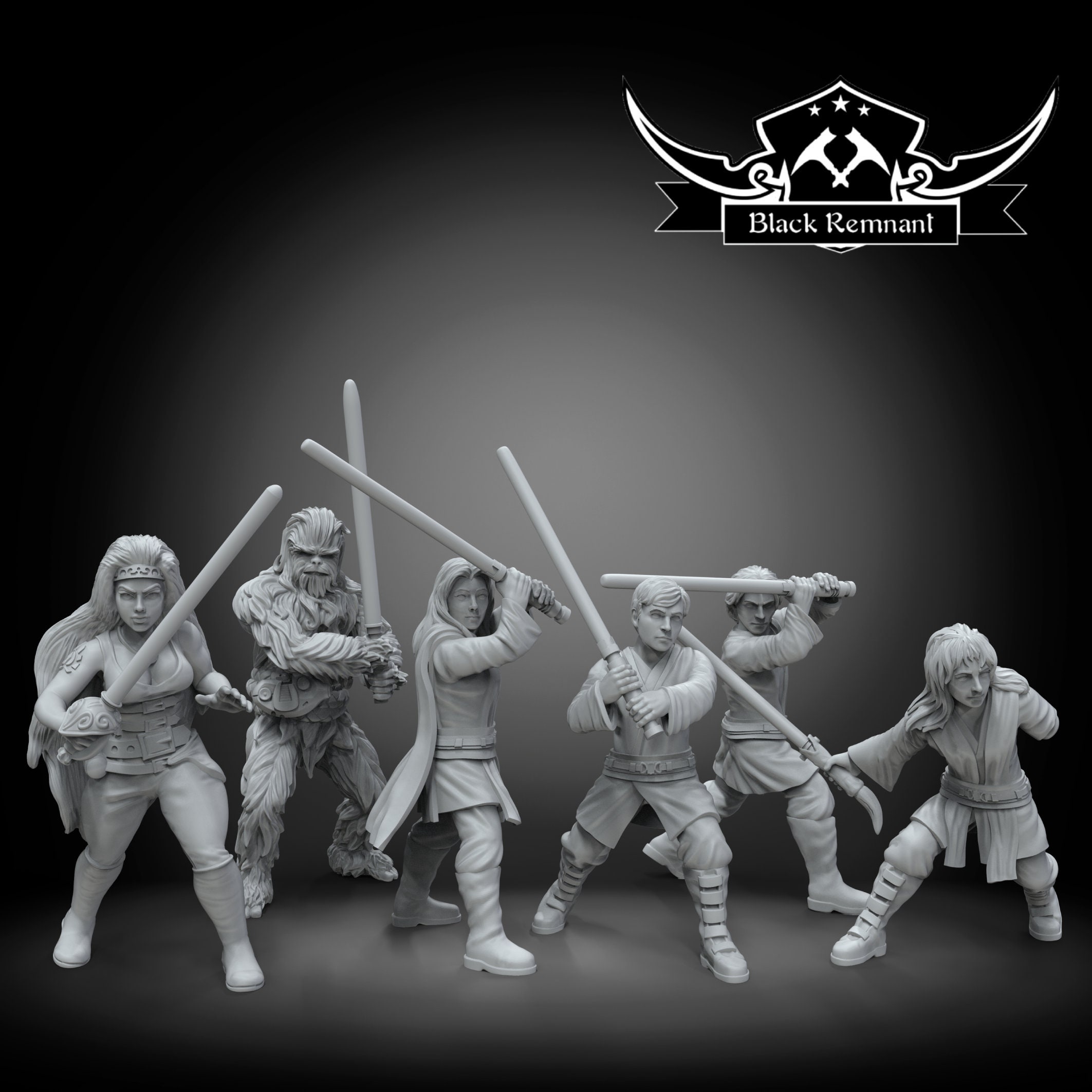 Young jedi knights - BLACK REMNANT | Legion compatible - 3D printed