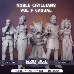 Noble Civilians (5) - DARK FIRE | Legion compatible - 3D printed
