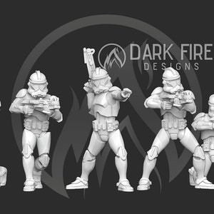 Phase 2 Clone Troopers Squad - DARK FIRE | Legion compatible - 3D printed