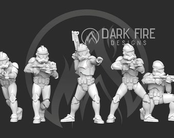 Phase 2 Clone Troopers Squad - DARK FIRE | Legion compatible - 3D printed