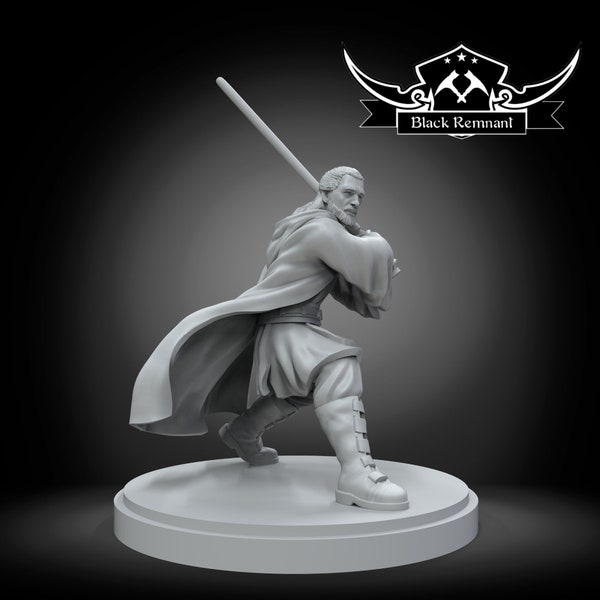 Grey mystical warrior - BLACK REMNANT | "Shatterpoint compatible" - 3D printed