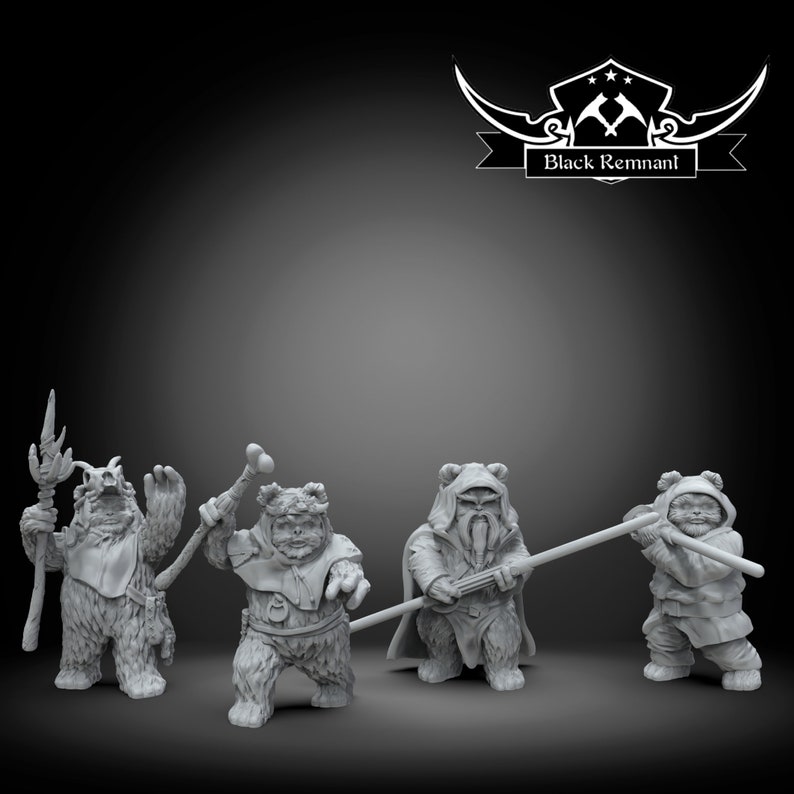 Bear warriors BLACK REMNANT Legion compatible 3D printed 4 LEADERS