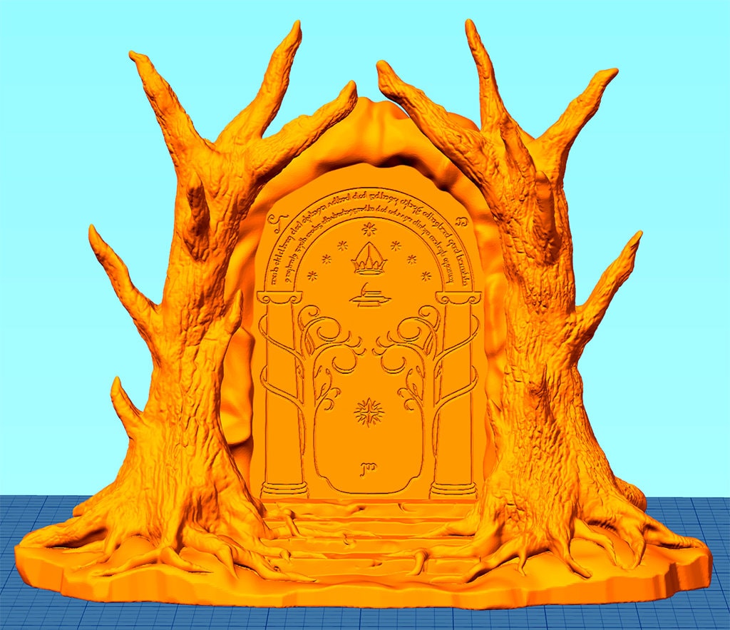 ロードオブザリング　アートプリント　ドゥリンの扉　ホビット　力の指輪 ドゥリンの扉 - モリア | 3Dプリント | ファンタジー | 地形