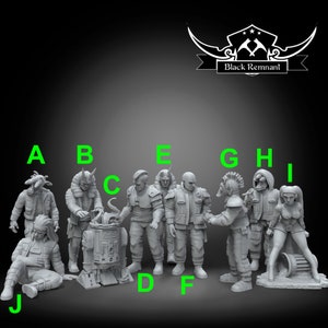 Coruscant Undercity civilians - BLACK REMNANT | Legion compatible - 3D printed