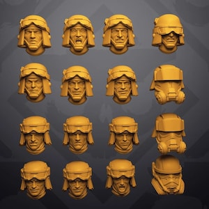 Authority Field Infantry HEADS (16) - SKULLFORGE | Legion compatible - 3D printed