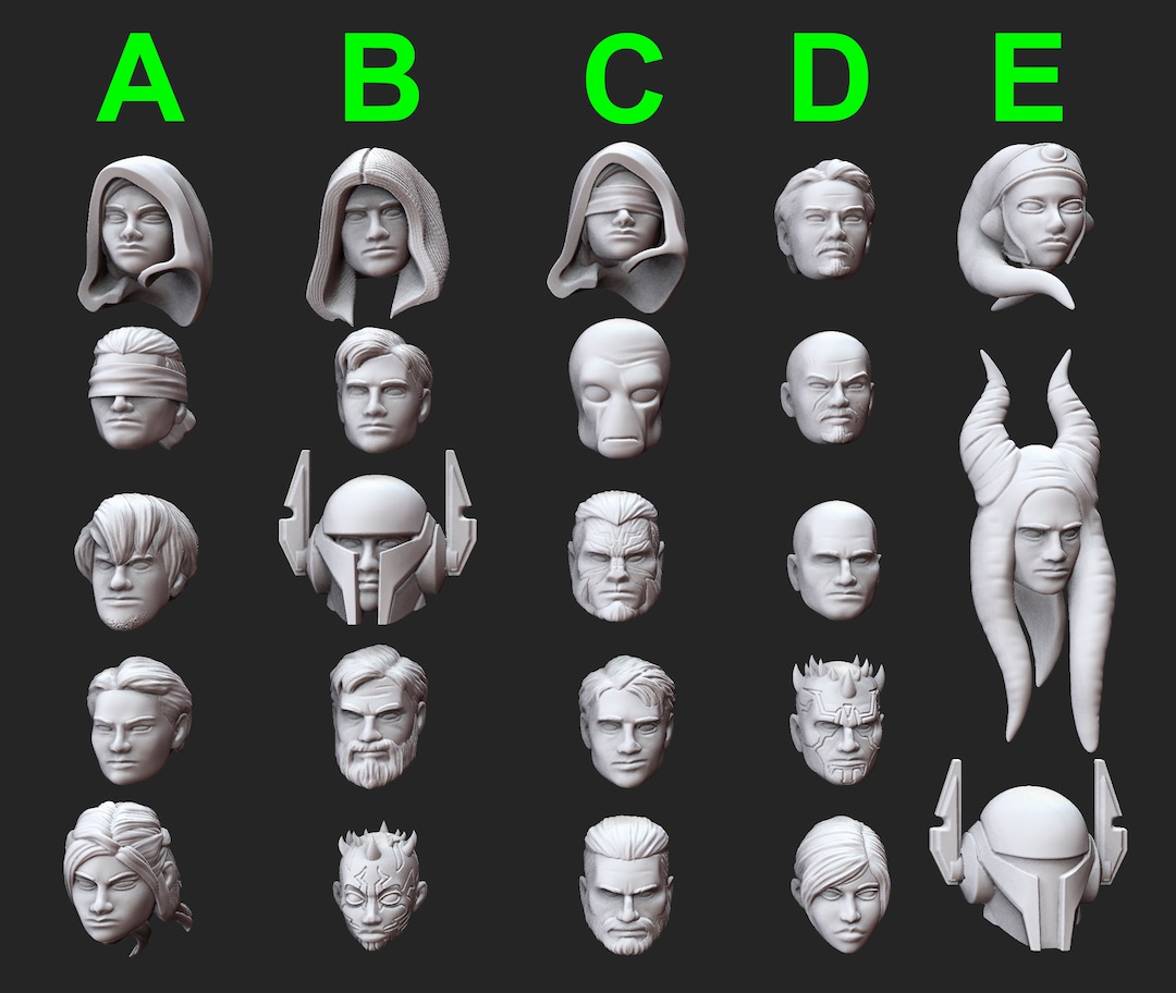 Jedi Heads - DARK FIRE | Legion Compatible - 3D Printed - Etsy