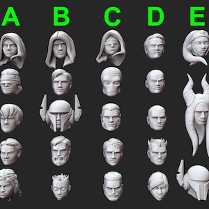 Jedi heads - DARK FIRE | Legion compatible - 3D printed