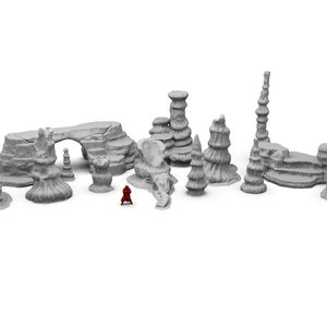 Conjunto de rocas dispersas grandes (13) / Escenografía compatible con Legion - Imperial Assault / Star Wars - Impresión 3D