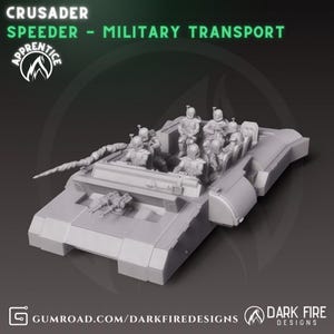 Crusader Speeder - Military Transport - DARK FIRE | Legion compatible - 3D printed