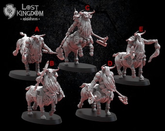 フィギュア　Dwarf Tzar on War Bull 「Dwarves Miniatures」 ミニチュア ガレージキット Bull Centaurs - Chaos Dwarfs | D&D | Pathfinder | Aos | Old