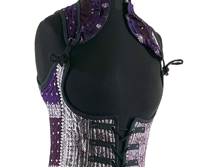 M. Elisa Bustier Dress; a long body under-bust corset dress in Silk Brocade. SKU:2004-8309