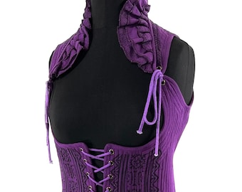 Elisa Cotton Boho Corset Dress in Purple.