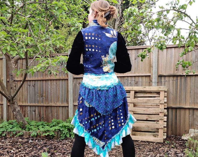 Corset Dress L. Amalie Silk Fantasy Steampunk sleeveless dress; a perfect Cosplay Renaissance Bustle SKU:2042