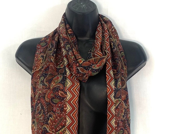 Light Silk Scarf, comes in a Special Carry or Gift Bag 78” (198cm) wide & 12” (30cm) long. The classic beautiful gift for her.