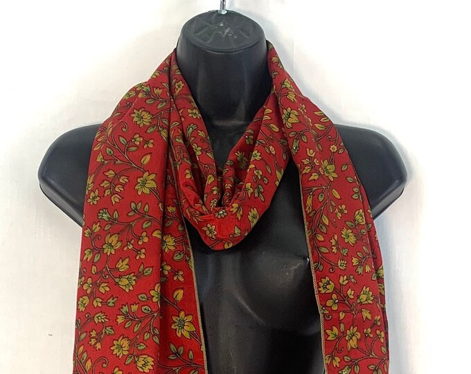 Light Silk Scarf, comes in a Special Carry or Gift Bag 78” (198cm) wide & 12” (30cm) long. The classic beautiful gift for her.