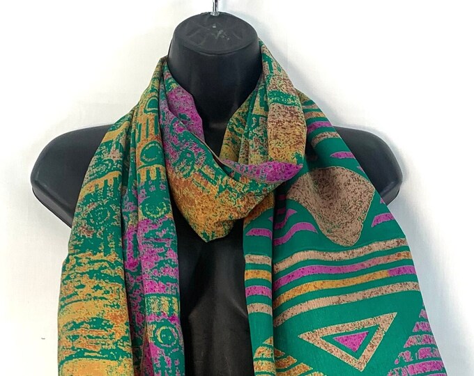 Light Silk Scarf, comes in a Special Carry or Gift Bag 78” (198cm) wide & 12” (30cm) long. The classic beautiful gift for her.