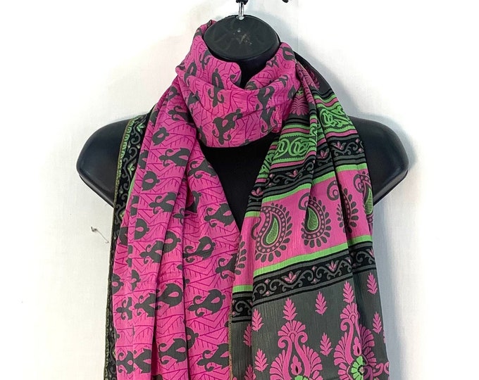Light Silk Scarf. 78” (198cm) long & 30” (76cm) wide. comes in a  Special Gift Bag.  The classic beautiful gift for her