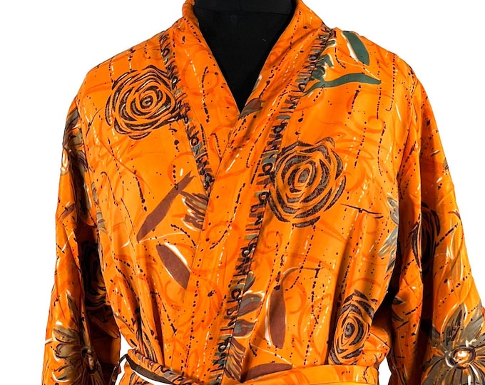 L/XL. Luxury Silk Robe; Reversible with deep pockets. A perfect Dressing Gown, Bath Robe, Duster Jacket. SKU:723-8780-R