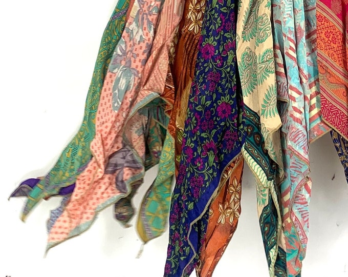 Billie Long Skirt. Harem style waist gives comfortable fit & flexibility. Eco Friendly Handmade Remnant Sari pieces SKU:747-5313