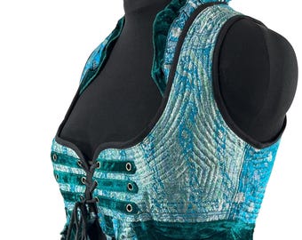 3XL Celeste Velvet Underbust Corset Dress with adjustable skirt SKU:2126-9542