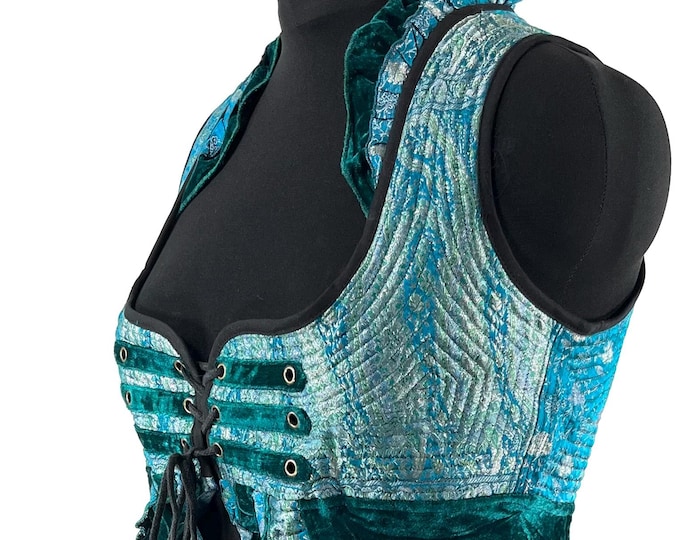 3XL. Celeste Velvet Underbust Corset Dress with adjustable skirt SKU:2126-9542