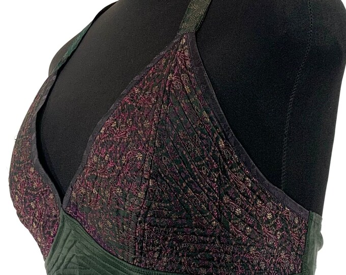 4XL. Phoenix Tribal Top. New cut in Up-cycled Silk brocade. Big Cleavage. SKU:1028-5914