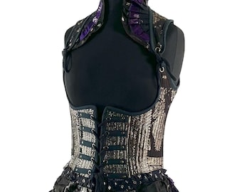 M Elisa Bustier Dress; a long body under-bust corset dress in Silk Brocade. SKU:2004-8305