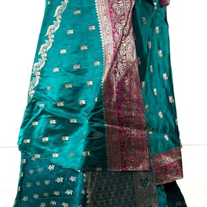 Pemberin Maxi One Size Wrap Skirt in Upcycled Heavy Silk Brocade Sari. (Two Layer A-Line Wrap Skirt)  SKU:2035-8417