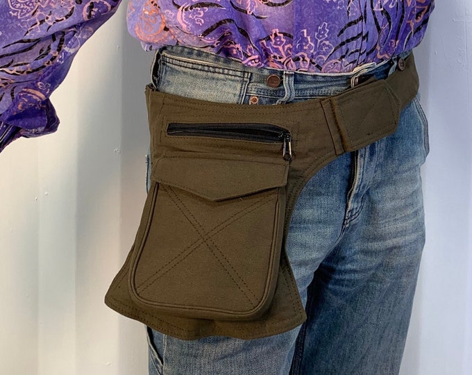 Std Fanny Pack, Cotton, Money belt, Bum bag, Ramblers Tough Hip-bag 3 zipped pockets