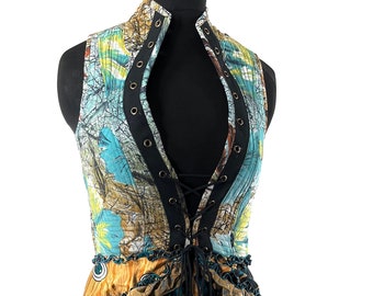 Corset Dress XL Amalie - Silk - Fantasy Steampunk - Sleeveless - Bustle SKU:2043-7768