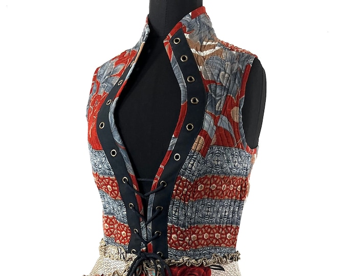 Corset Dress L. Amalie Silk Fantasy Steampunk sleeveless dress; a perfect Cosplay Renaissance Bustle SKU:2042-7743