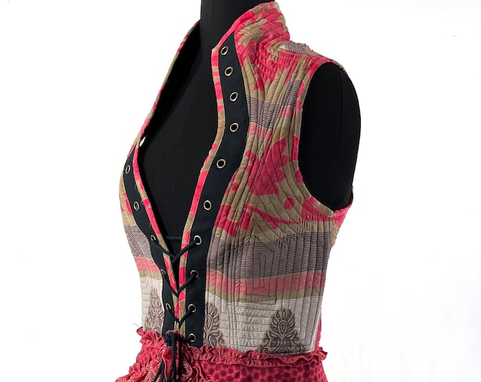 Corset Dress L. Amalie Silk Fantasy Steampunk sleeveless dress; a perfect Cosplay Renaissance Bustle SKU:2042-7747