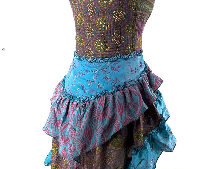 Corset Dress S Amalie - Silk - Fantasy Steampunk - Sleeveless - Bustle SKU:2040-7791