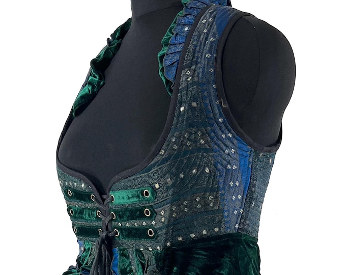 2XL. Celeste Velvet Underbust Corset Dress with adjustable skirt SKU:2125-9534