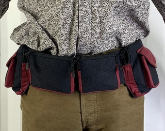 Quality Cotton Utility Belt, Travel Money Belt, Fanny Pack, Multi Pocket Bum Bag 3 colours SKU:2056
