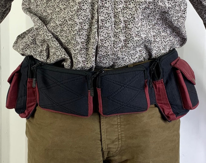 Quality Cotton Utility Belt, Travel Money Belt, Fanny Pack, Multi Pocket Bum Bag 3 colours SKU:2056